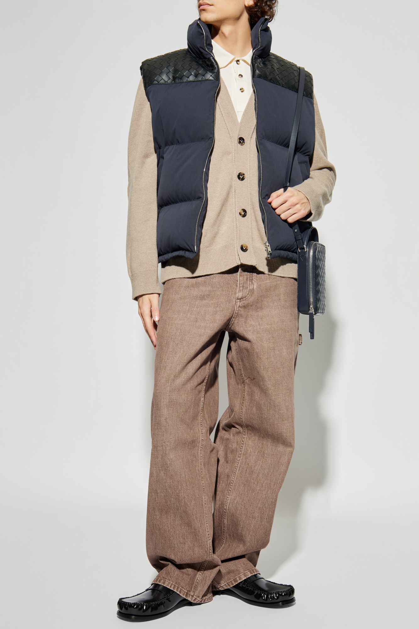Bottega Veneta Quilted vest with leather inserts | Men's | Vitkac